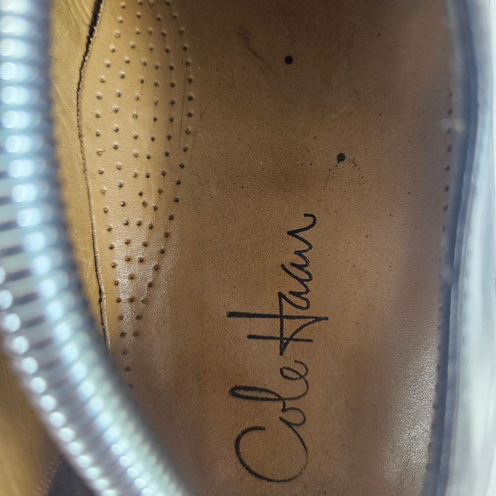 Cole Haan Calhoun Mens Size 11 2E Split Apron Toe Oxford Black Leather Shoes - Picture 8 of 9